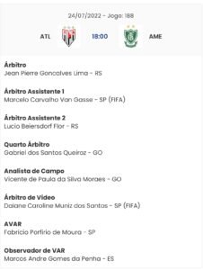Arbitragem de Atlético-GO x América-MG (Reprodução/CBF)