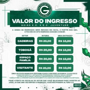 Com ingresso a R$ 10, Goiás espera casa cheia para enfrentar Juventude; saiba como adquirir