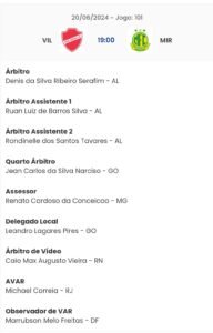 Arbitragem Vila Nova x Mirassol